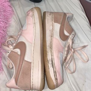 Pink, Cream and brown Air force 1’s